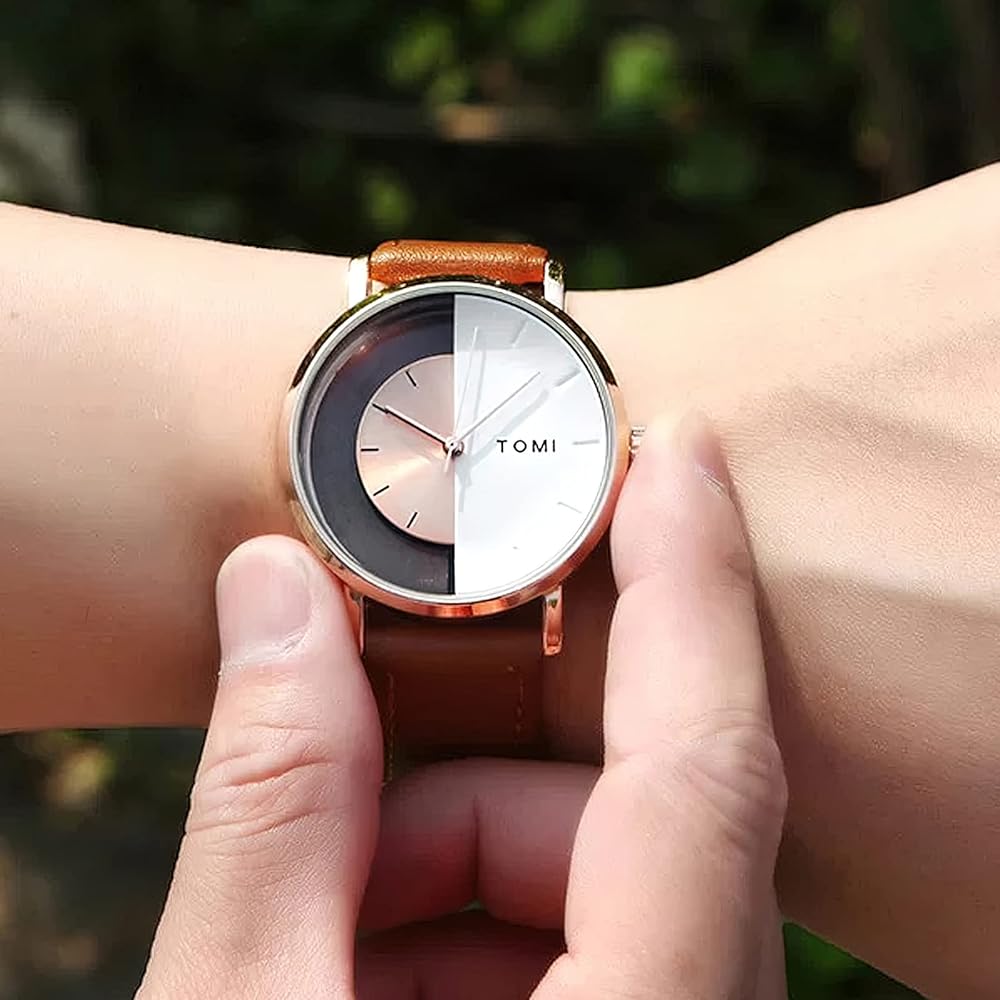 Montre à Quartz Créative, Bracelet en Cuir - الصورة 3