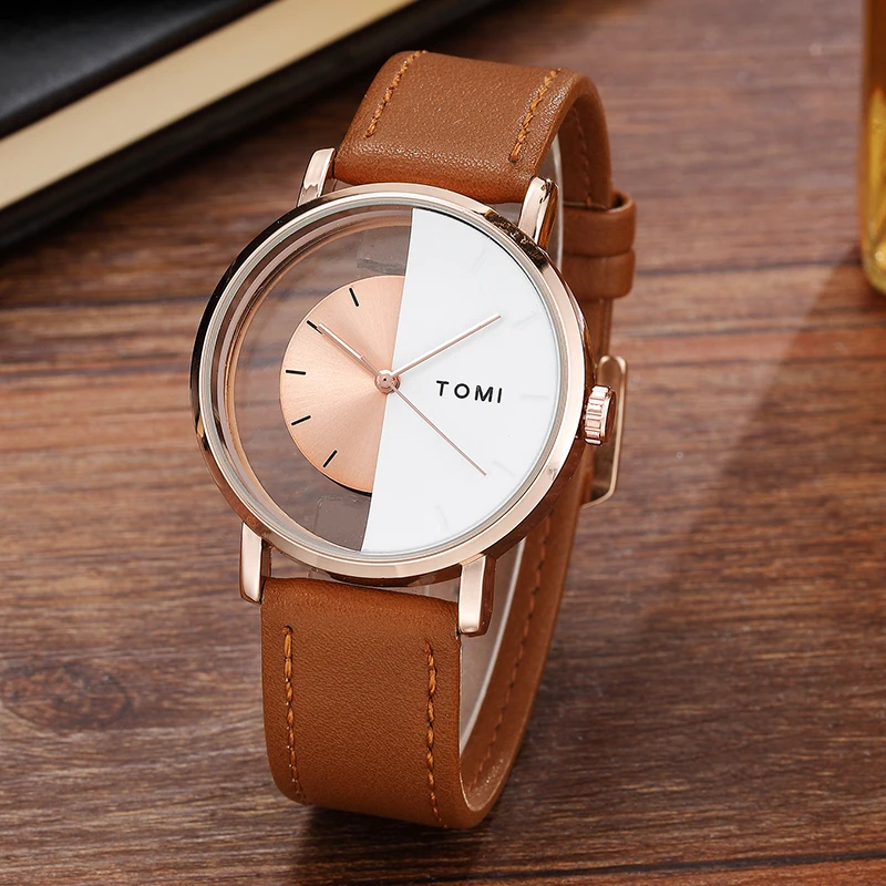Montre à Quartz Créative, Bracelet en Cuir - الصورة 2