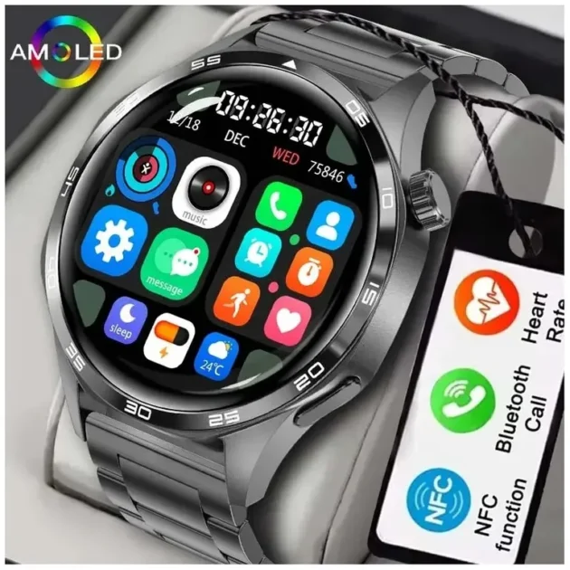 GT6 Smartwatch – Écran AMOLED HD, Appels Bluetooth & Design Premium