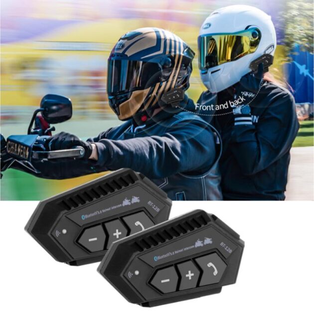 سماعة بلوتوث للدراجات النارية مع ميكروفون – مكالمات آمنة أثناء القيادة