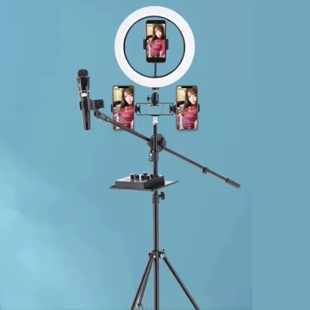 حامل الهاتف الاحترافي متعدد الاستخدامات-Support Smartphone Professionnel avec Anneau LED