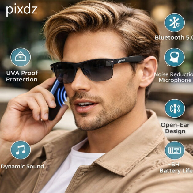 نظارات Lenovo الذكية تجمع بين الأناقة وتقنية البلوتوث-Lunettes intelligentes Lenovo