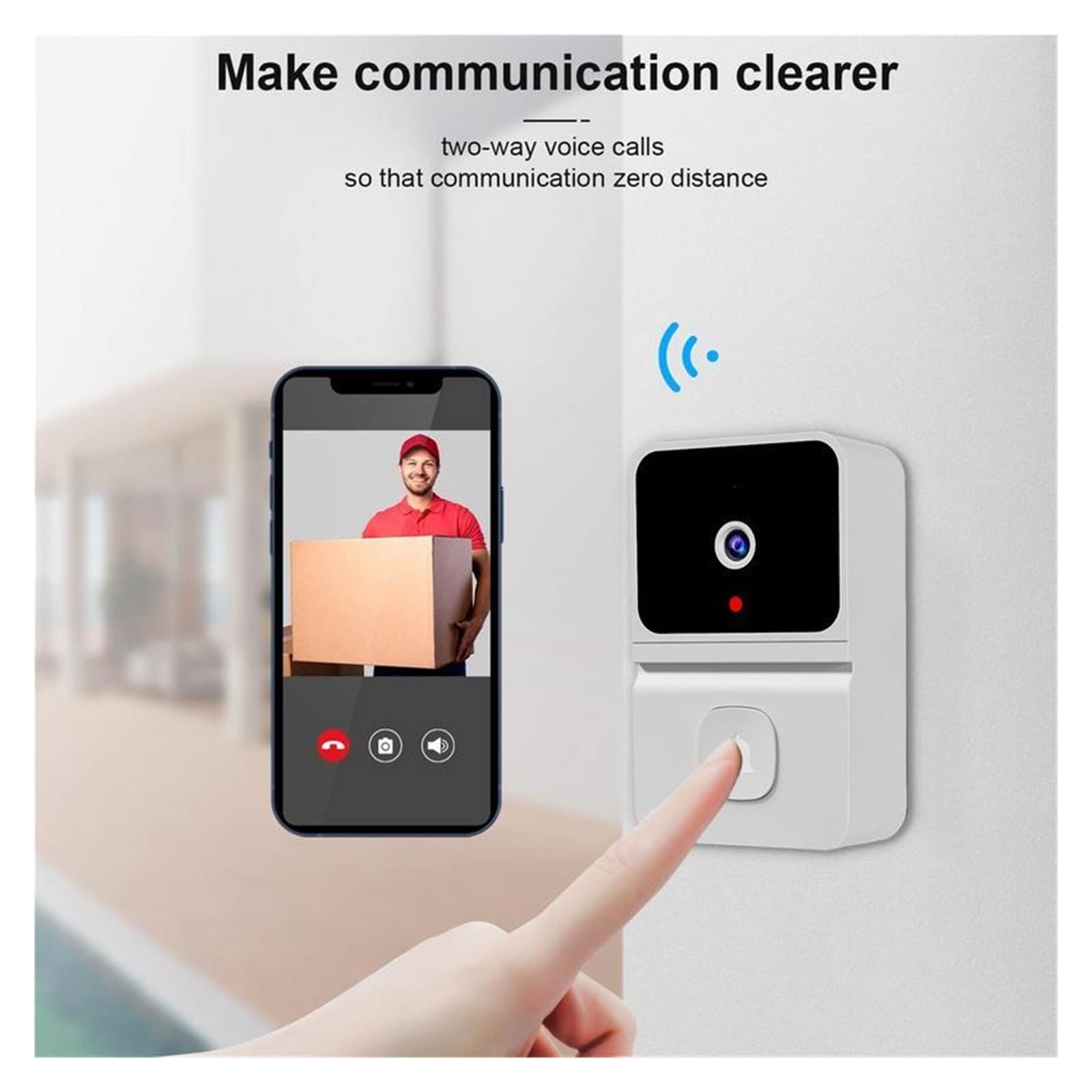 جرس باب لاسلكي WiFi مع كاميرا HD ومراقبة عن بعد عبر الهاتف - الصورة 2