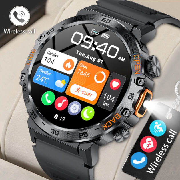 ساعة LIGE الذكية بإضاءة LED ومكالمات Bluetooth وزر SOS