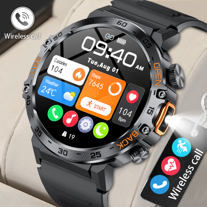 ساعة LIGE الذكية بإضاءة LED ومكالمات Bluetooth وزر SOS