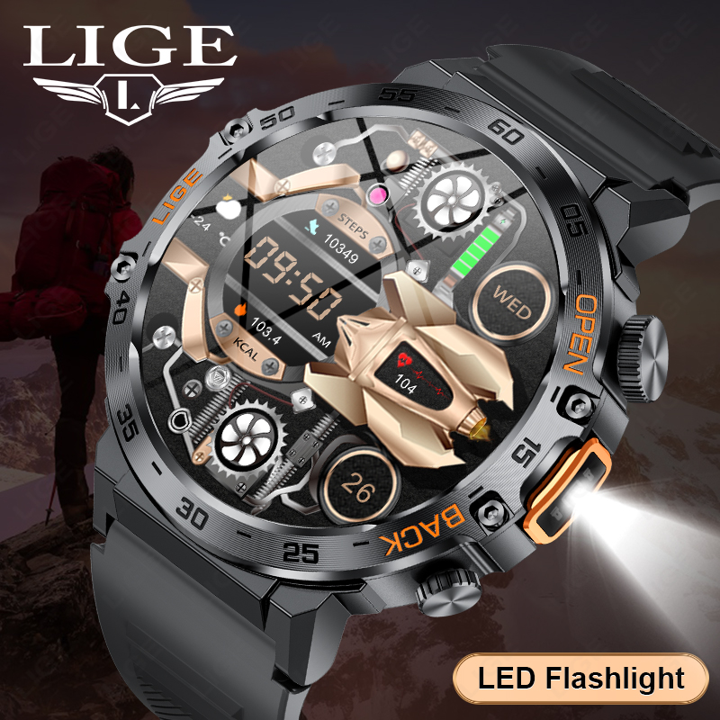 ساعة LIGE الذكية بإضاءة LED ومكالمات Bluetooth وزر SOS - الصورة 2