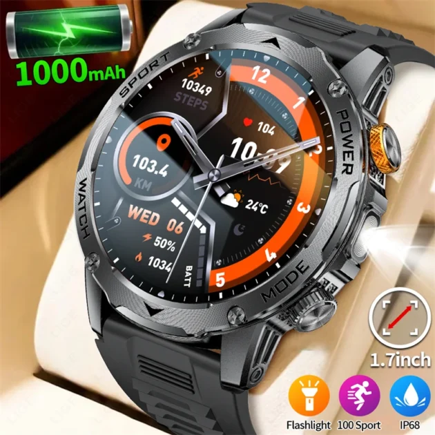 ساعة LIGE الذكية بشاشة HD وGPS ومكالمات عبر الهاتف