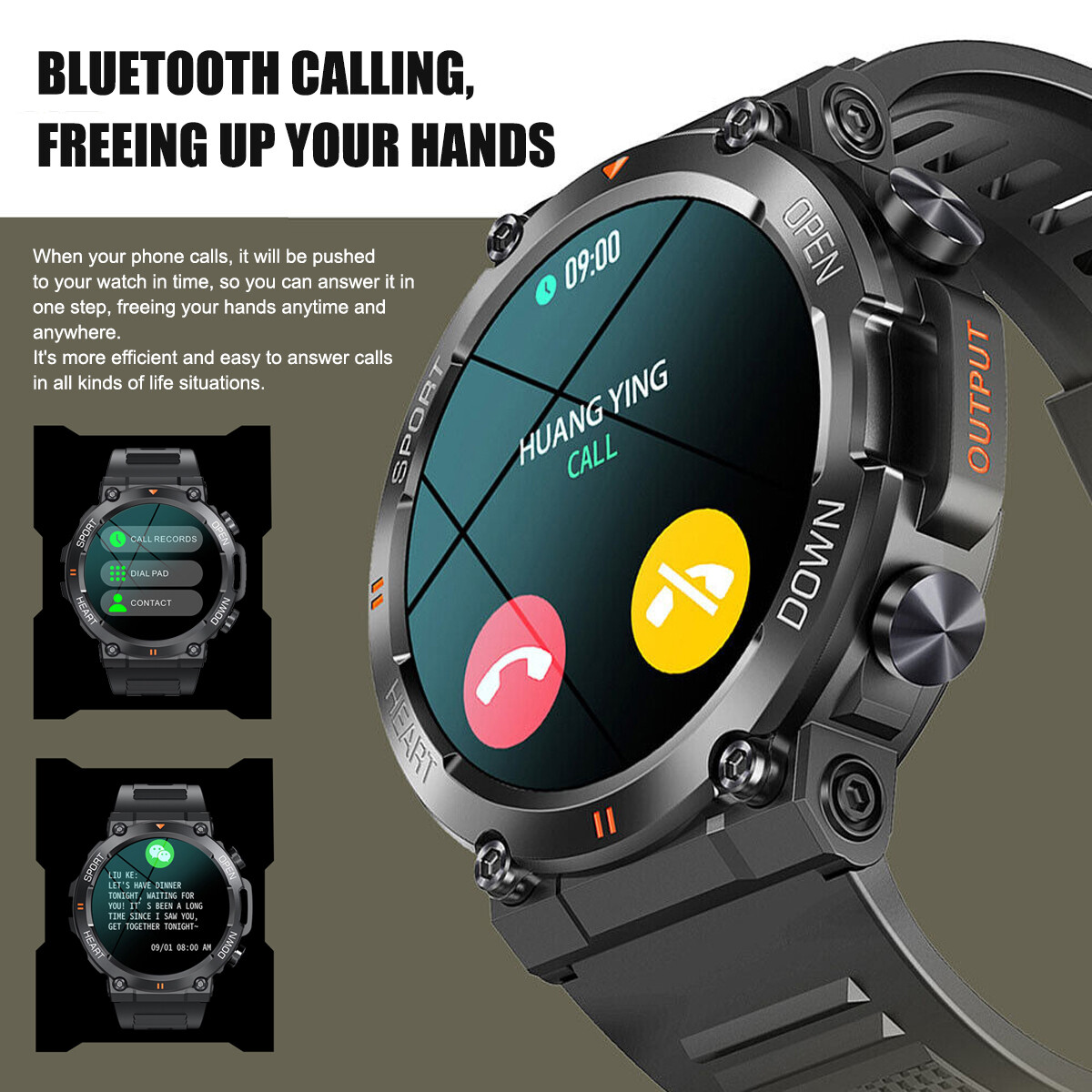LIGE Bluetooth Smart Watch – Design Métallique Haut de Gamme - الصورة 5
